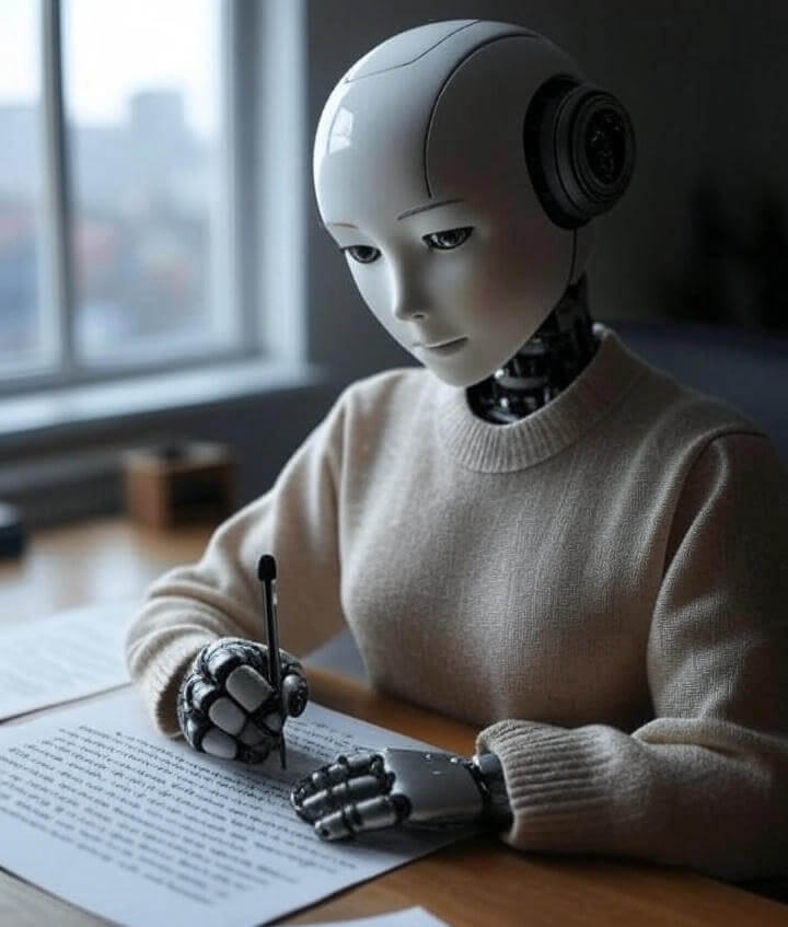 Een AI-robot die handgeschreven tekst schrijft